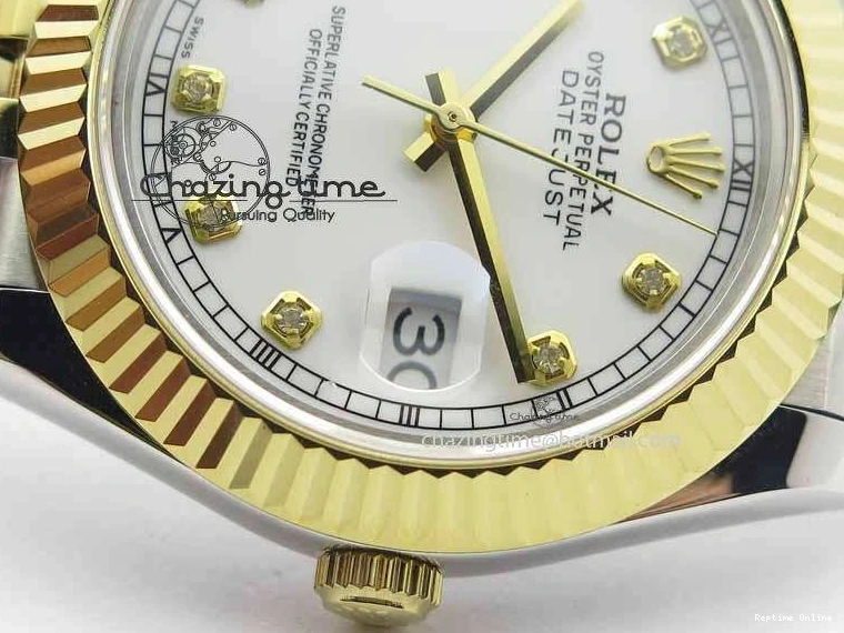 0113 DateJust II 41mm SS YG BP Maker Best Edition White Diam Dial On Jubilee Bracelet A ModernLook 3663